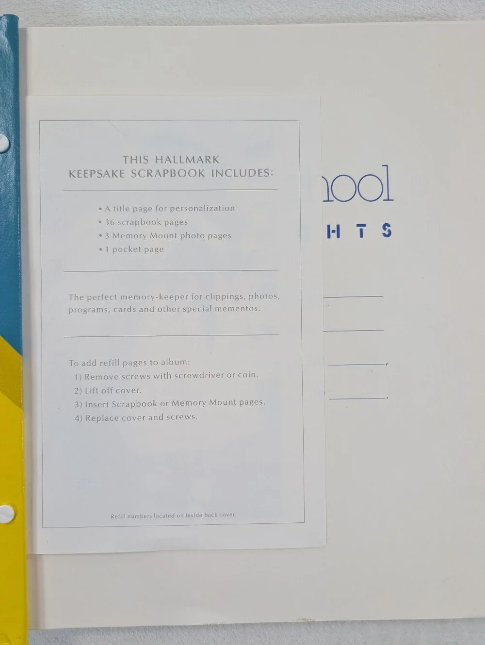 Vtg 80s Hallmark High School Highlights Scrapbook Retro Memory‎ Book Unused